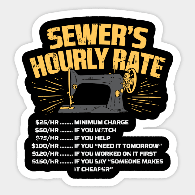 Sewer's Hourly Rate Sewing Machine Sticker by Dolde08